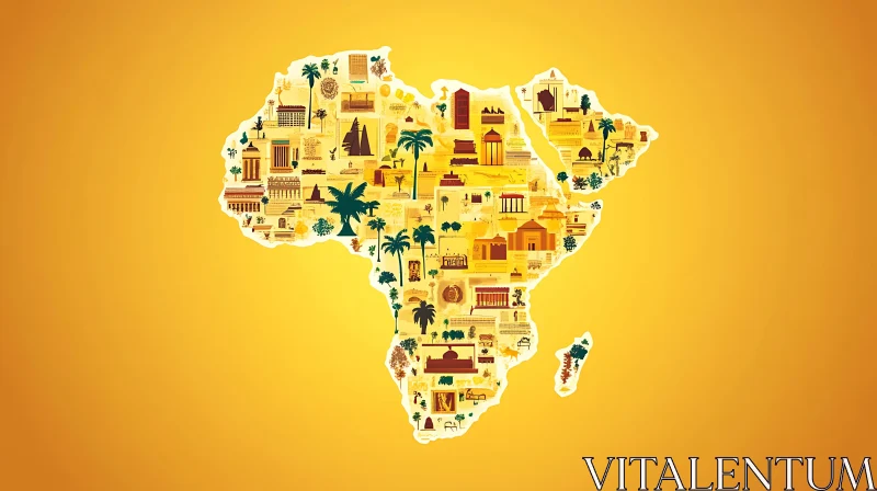 Africa Cultural Heritage Map Illustration AI Image