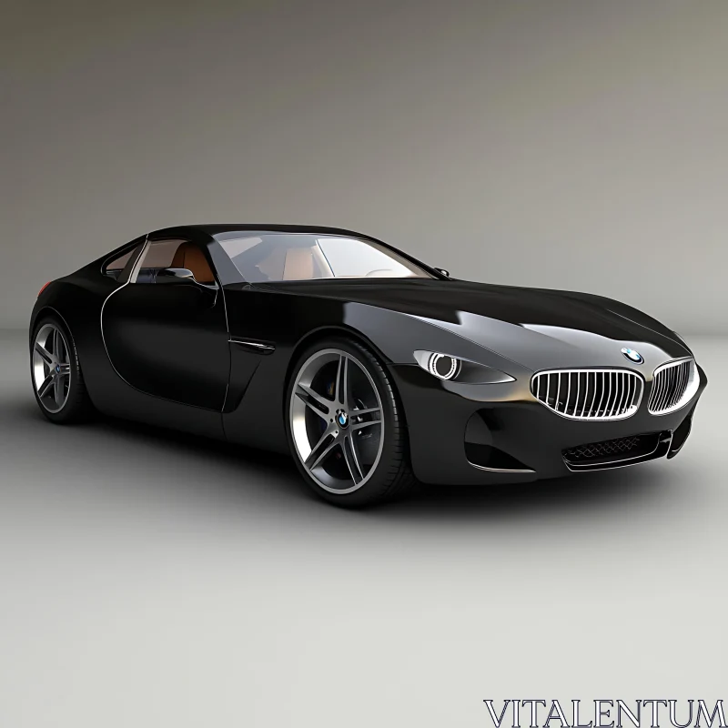 Modern Black Luxury Sports Car AI Image