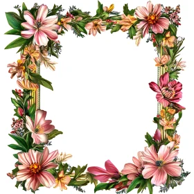 Botanical Floral Border Frame