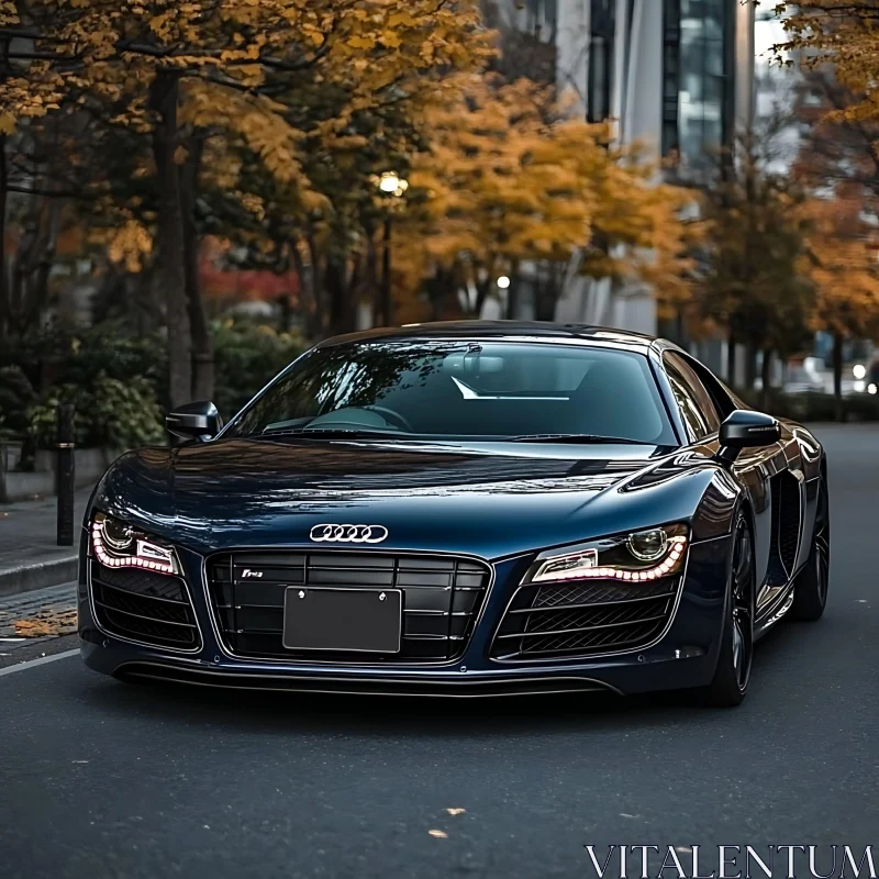 Audi R8 in Urban Autumn Setting AI Image