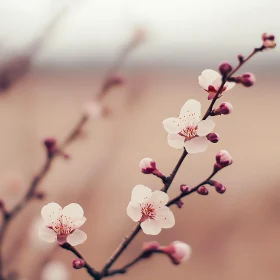 Soft Pink and White Cherry Blossoms