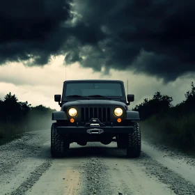 Off-Road SUV in Stormy Weather