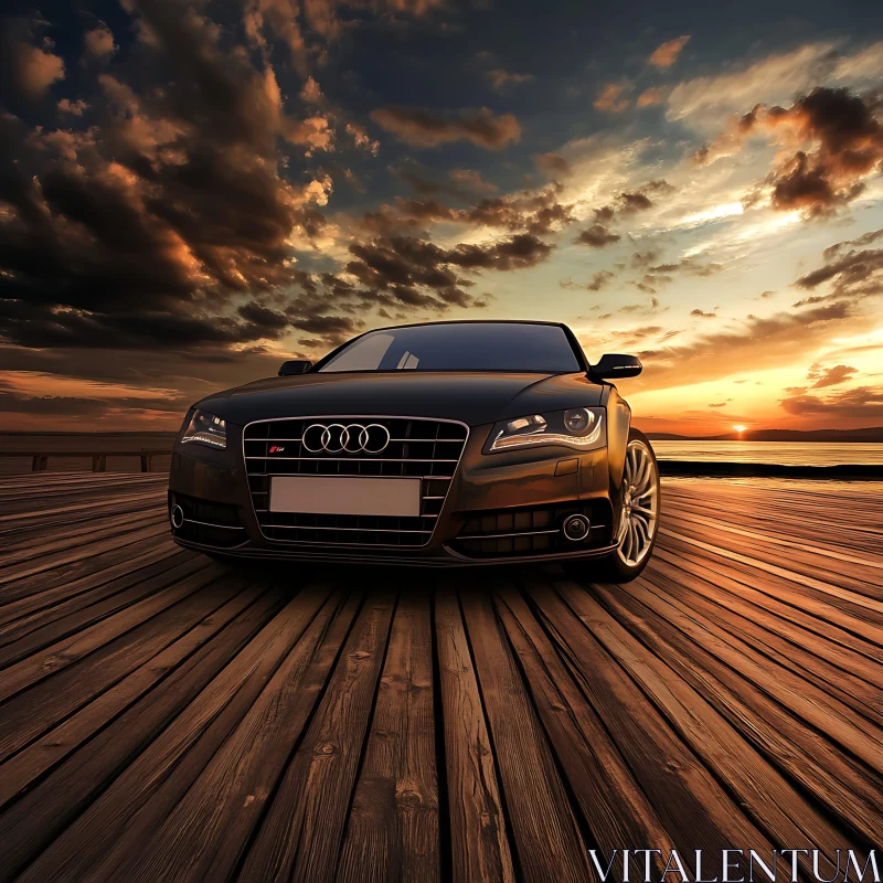 AI ART Audi Car at Sunset