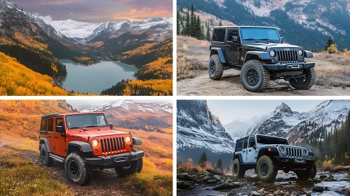 Adventurous SUV Drives in Scenic Mountains