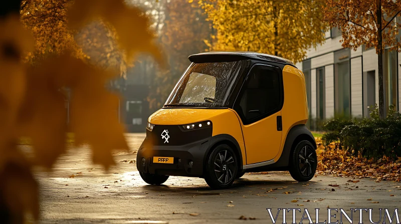 Contemporary Yellow Urban Car in Fall Contemporary Yellow Urban Car in Fall