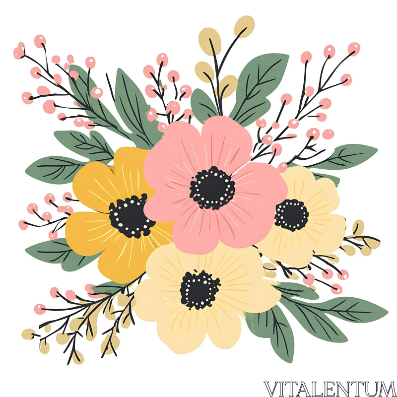 Artistic Bouquet Illustration