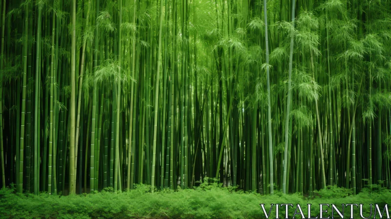 Emerald Bamboo Forest - A Tranquil Journey Into Rural China AI Image