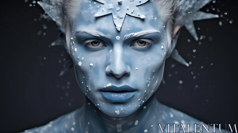 Snow Queen Makeup: A Captivating Winter Fantasy Portrait AI Image