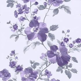 Lavender Floral Design with Intricate Petals and Leaves