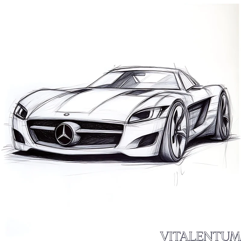 AI ART Sports Car Design Sketch