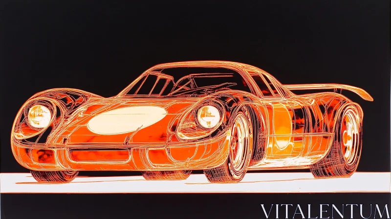 Vintage Sports Car Line Art AI Image