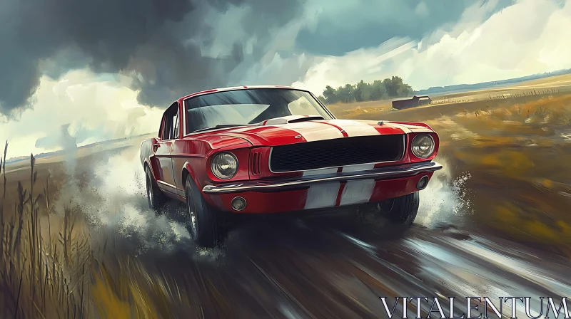 AI ART Vintage Muscle Car in Motion