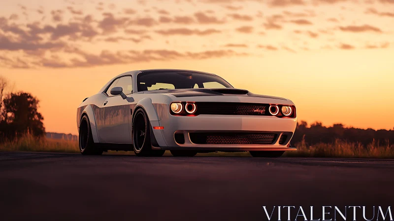 AI ART Muscle Car at Sunset