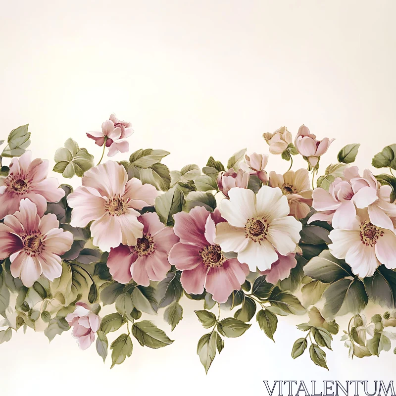 Gorgeous Pastel Floral Arrangement AI Image