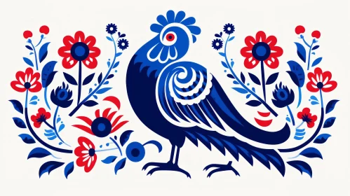 Folk Art Inspired Bird Illustration: A Melange of Cultures