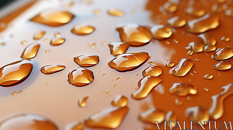 Amber Bronze Water Droplets Art - Photorealistic Rendering AI Image