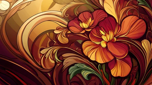 Detailed Vibrant Floral Abstract Art