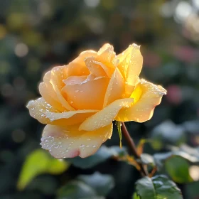 Morning Dew on Vibrant Yellow Rose