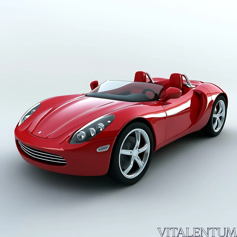 Luxury Red Two-Seater Convertible AI Image