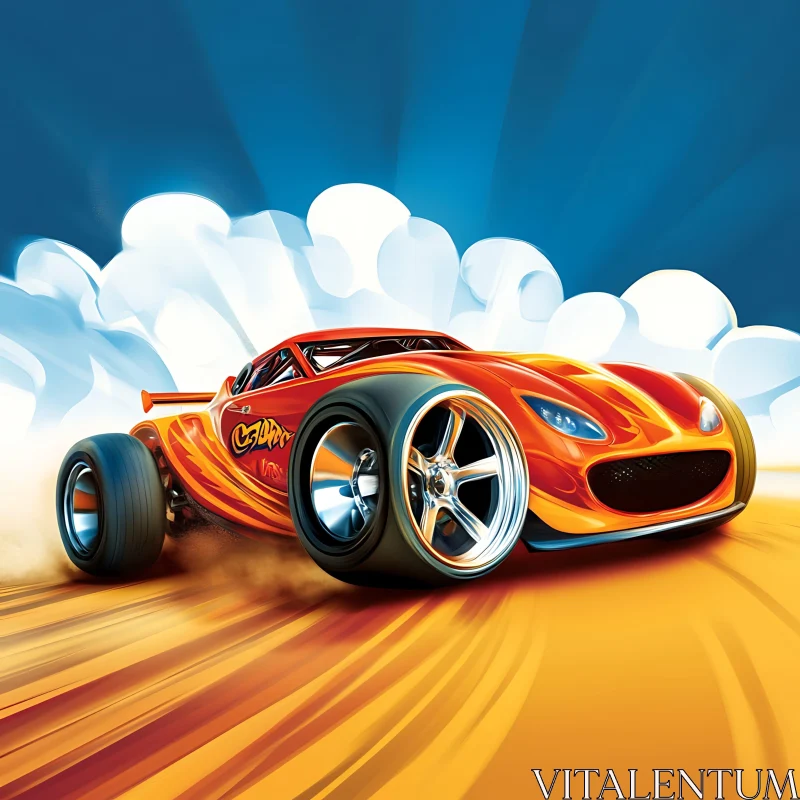 Stylized Racing Car Artwork AI Image