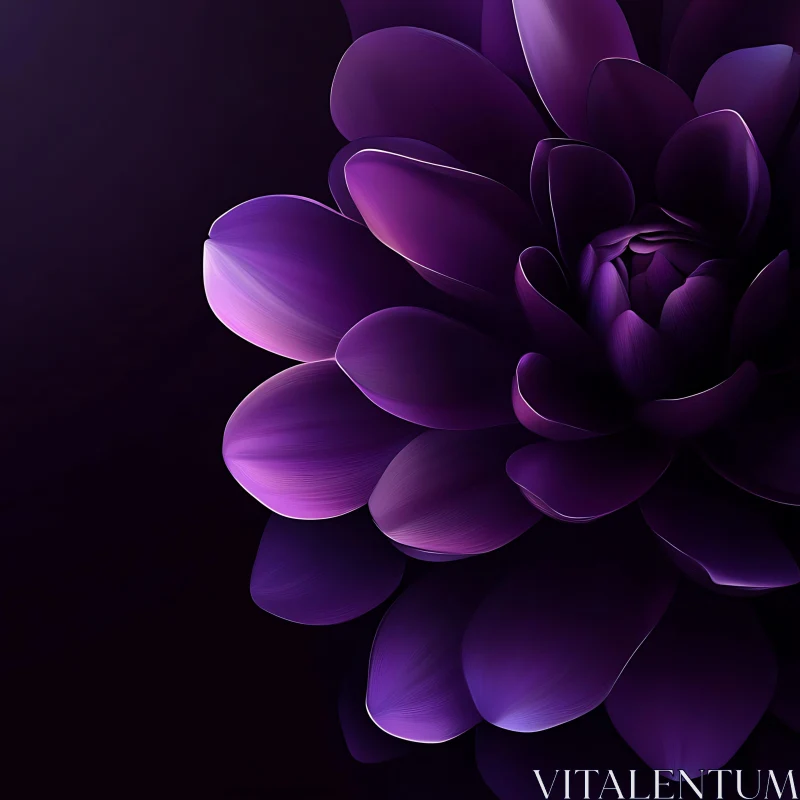 Purple Flower Close-up AI Image