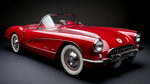 Classic Red Convertible with Whitewall Tires