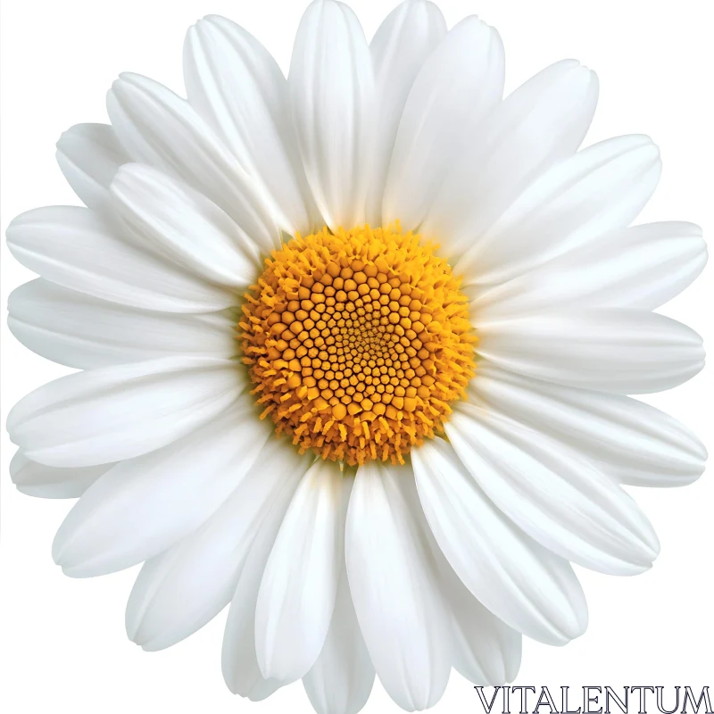 Daisy Flower Close-up With Pristine White Petals AI Image