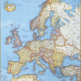 Europe Political Map with Country Boundaries