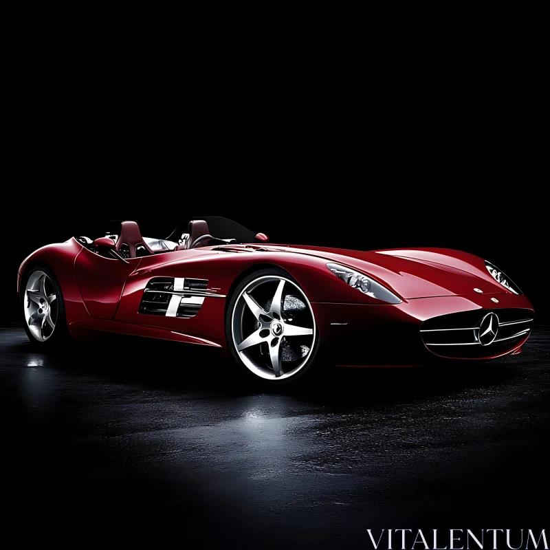 Elegant Red Roadster with Sleek Design AI Image