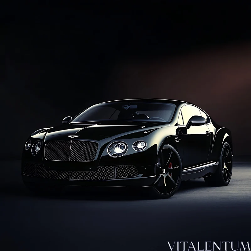 Black Luxury Automobile with Sleek Design AI Image