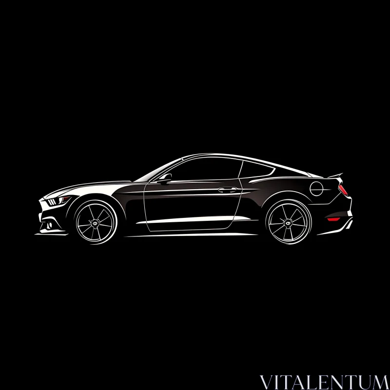 Modern Sports Car Profile Art AI Image