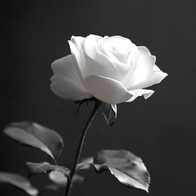 Serene White Rose Bloom