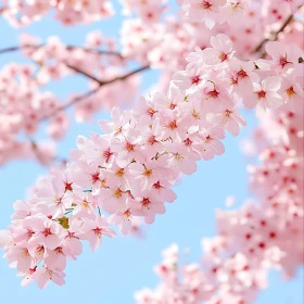 Cherry Blossoms against Blue Sky