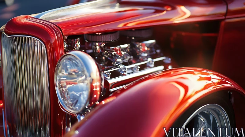 Vintage Car Front Close-Up Detail AI Image