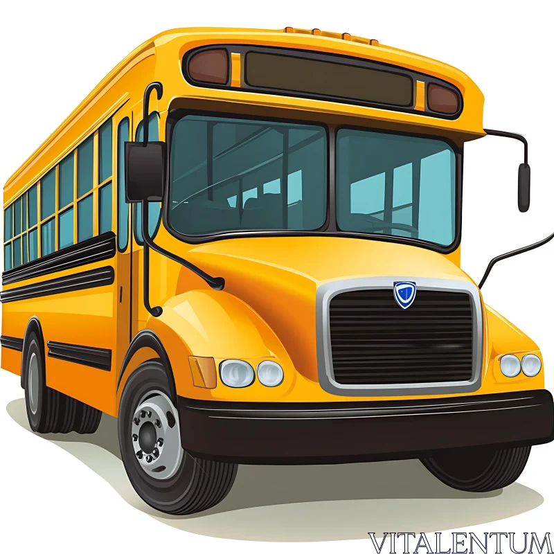 Detailed Yellow School Bus Image AI Image