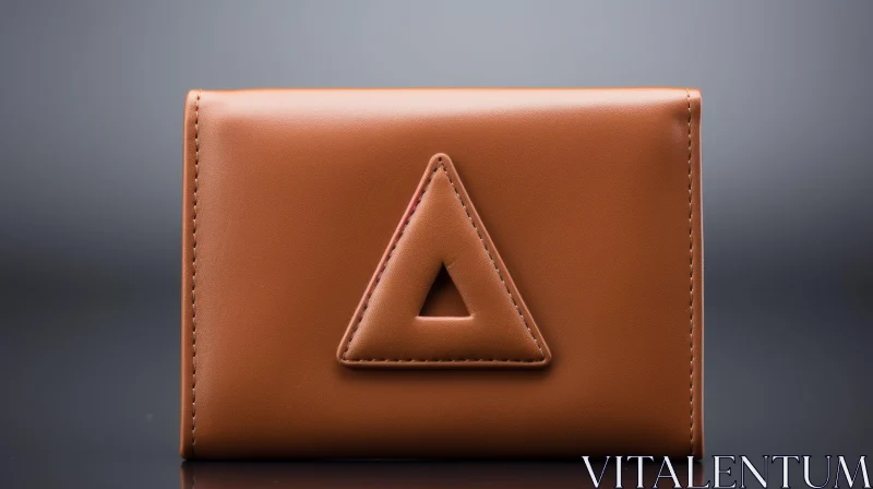 Minimalist Brown Leather Wallet with Triangle Logo AI Image