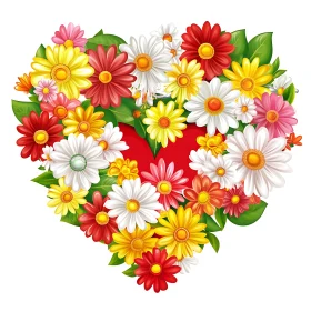 Colorful Floral Heart Arrangement