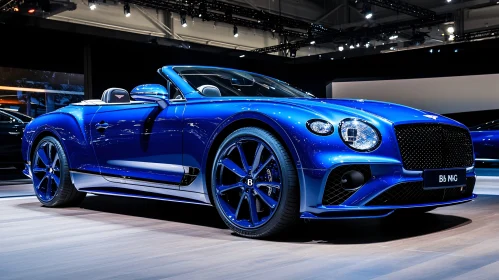 Modern Blue Convertible Car Exhibition