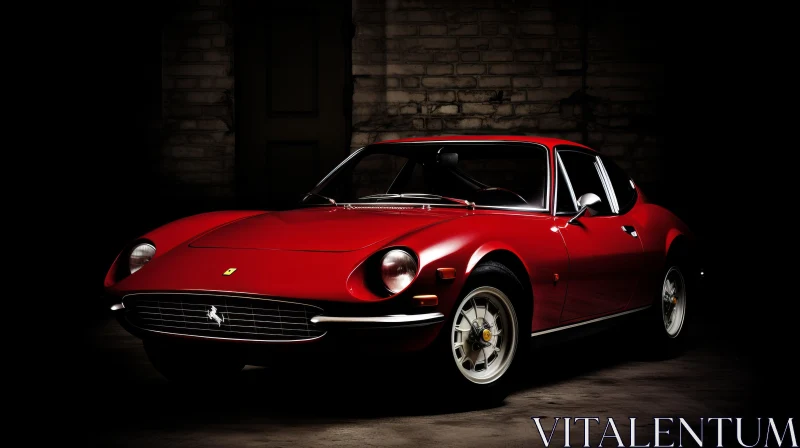 Classic Maroon Ferrari - A Blend of Vintage Charm and Unpolished Authenticity AI Image