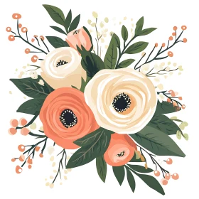 Elegant Flower Arrangement Illustration