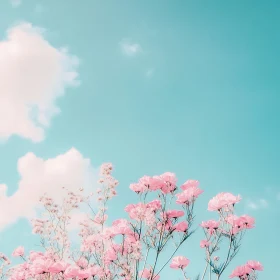 Serene Pink Blossoms and Blue Sky