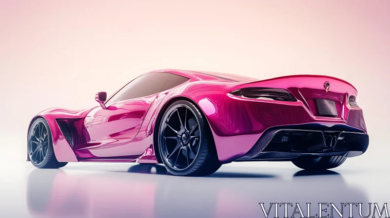 Pink Luxury Sports Car AI Image