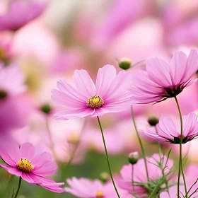 Enchanting Pink Cosmos Blossoms