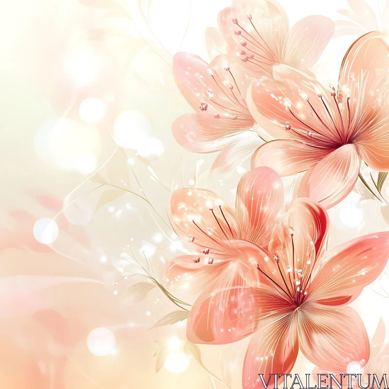 AI ART Artistic Floral Digital Illustration