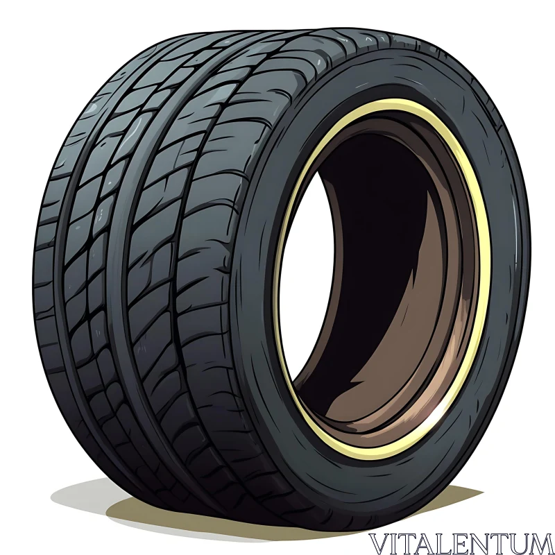 Automotive Tire Cartoon Art AI Image