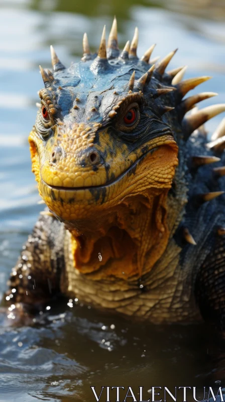Captivating Photorealistic Lizard Artwork in Water AI Image