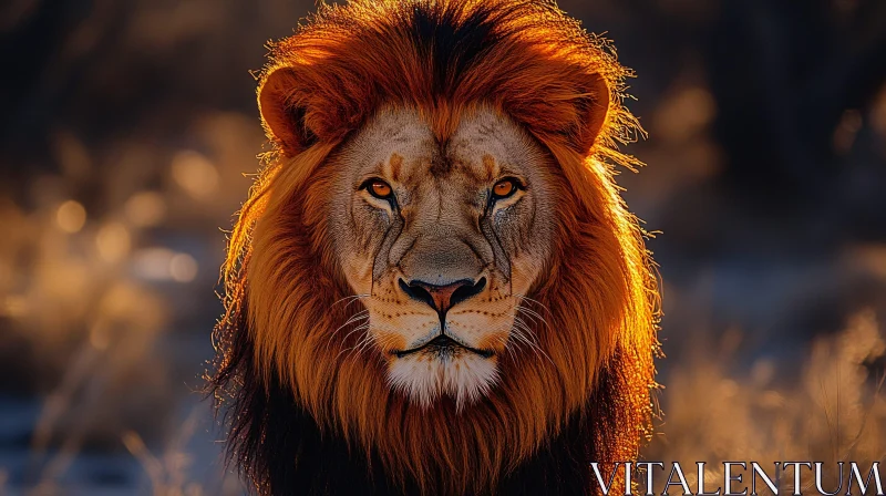 Regal Lion in Golden Light AI Image