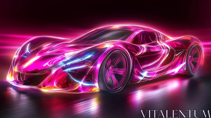 Sleek and Modern Neon Car AI Image