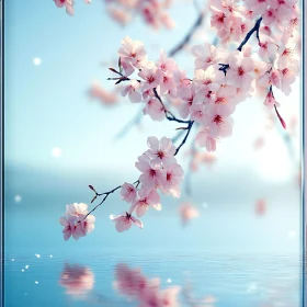 Tranquil Cherry Blossoms and Reflections