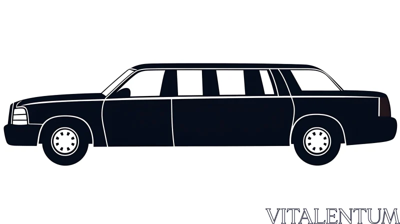 Elegant Black Limousine Design AI Image